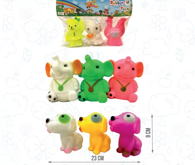 Squeaker o'yinchoqlar to'plami, 3 dona. RT-018-1
