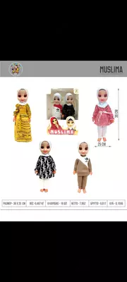 Qizlar uchun Muslima juft qo'g'irchoqlari (2 dona) 002