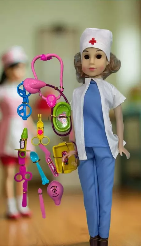 Игровой набор для девочек  Кукла - врач с инструментами