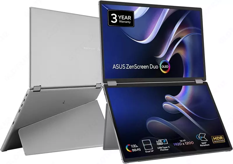 Egiladigan portativ monitor ASUS ZenScreen Duo OLED 360° (MQ149CD) -