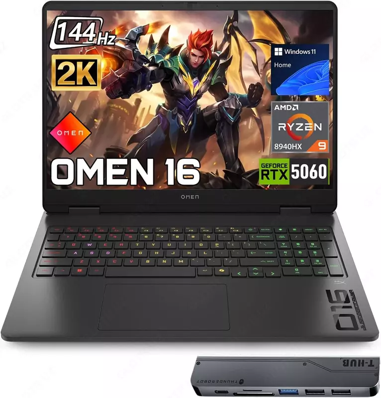 Игровой ноутбук HP Omen RTX 5060  экран 16 1 FHD+ 144 Гц  процессор AMD Ryzen 9 8940HX 