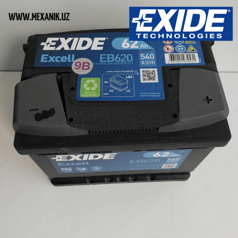  АККУМУЛЯТОР EXIDE 6CT 62AH (ЕС) - 