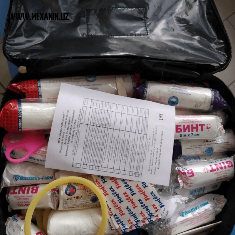 Аптечка автомобильная категории-D по гост РУз