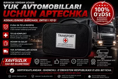 O'zR GOST bo'yicha D-toifadagi avtoulovlarning birinchi tibbiy yordam mashinasi