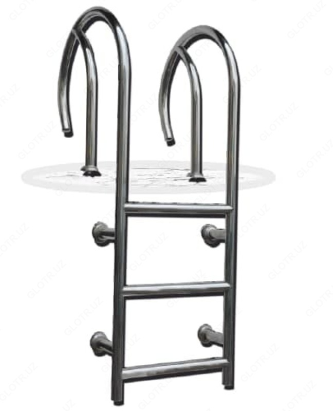 Лестница для бассейна 3-х ступенчатая с круглыми ступеньками - по запросу