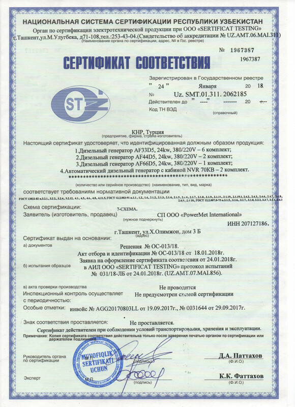 Сертификат соответствия