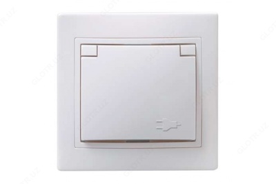 RSsh12-3-KB Socket 2 o'rindig'i himoya pardasi bilan c / c. 16A QUARTA (oq)