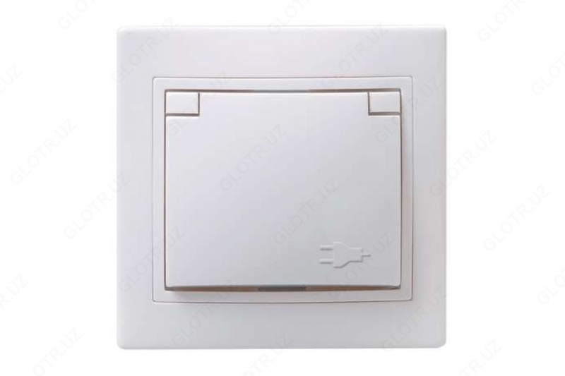 RSsh12-3-KB Socket 2 o'rindig'i himoya pardasi bilan c / c. 16A QUARTA (oq)