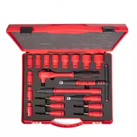 Набор НИИ-05 (КВТ) Набор диэлектрических торцевых шестигранных головок с трещоткой 1/2" для работ под напряжением до 1000 В