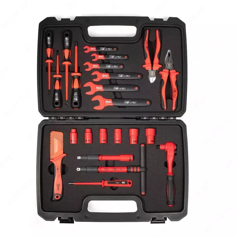 NII-11 to'plami (KVT) 1000 V gacha kuchlanish ostida ishlash uchun dielektrik asboblar to'plami, 23 ta