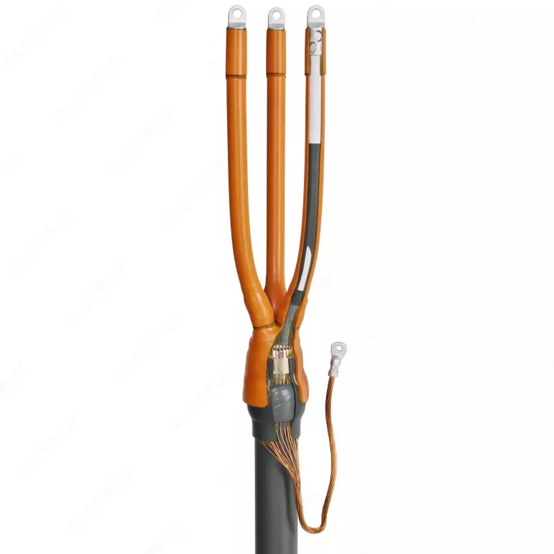 Ichkarida o'rnatish uchun issiqlik bilan qisqaradigan so'nggi gilzalar 3KVTpN-10-35…50 tirgaklari bilan