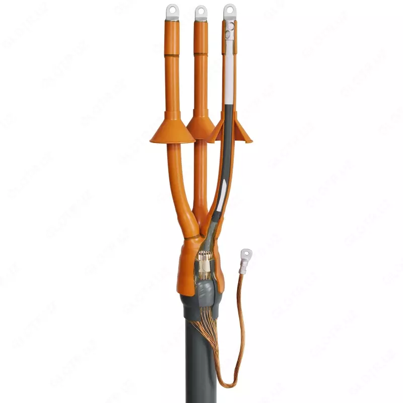 Ichkarida o'rnatish uchun issiqlik bilan qisqaradigan so'nggi gilzalar 3KVTpN-10-35…50 tirgaklari bilan