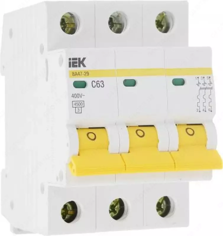 O'chirish to'xtatuvchisi VA 47-29 3P 2A 4,5kA x-ka C IEK