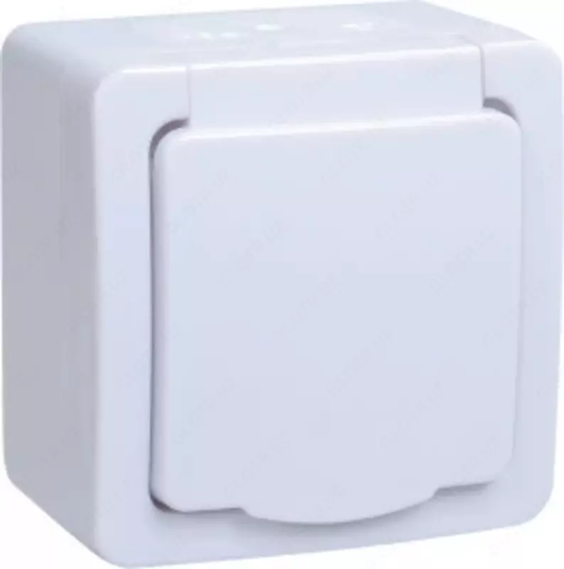 РСб20-3-ГПБб розетка 1м с з/к о/у IP54 (цвет крышки:белый) ГЕРМЕС PLUS