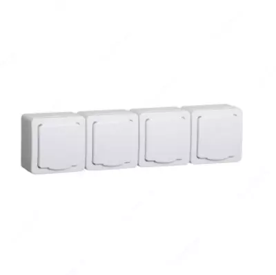 РСб24-3-ГПБб розетка 4м с з/к о/у IP54 (белый) ГЕРМЕС PLUS