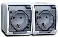 РСб22-3-ГПБд розетка 2м с з/к о/у IP54 (цвет крышки:дымчатый) ГЕРМЕС PLUS - 53 900 сум