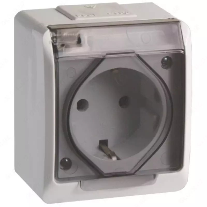 РСб20-3-ГПБд розетка 1м с з/к о/у IP54 (цвет крышки: дымчатый) ГЕРМЕС PLUS