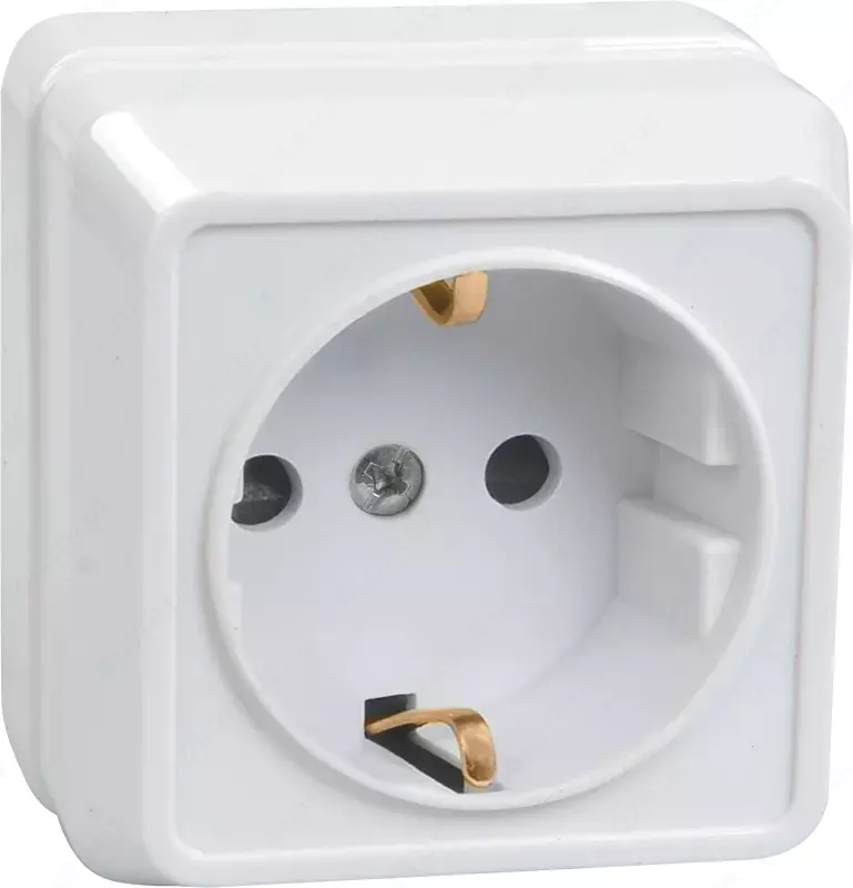 РС20-3-ОБ Розетка 1местн. c з/к 16А откр.уст. ОКТАВА (белый)