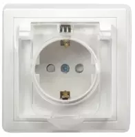РСш20-3-ОБ Розетка 1местн. c з/к с защ.штор. 16А откр.уст. ОКТАВА (белый)