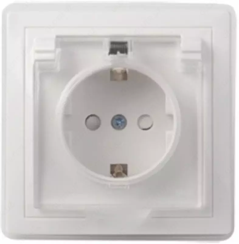 Rsbsh10-3-kb-44 rozetkasi 1 o'rinli. s/k s zatchdan. pardalar. Q. Q. bilan seramika IP44 16A kvart (oq) IEK