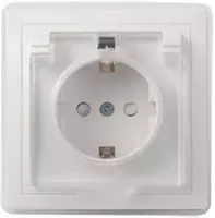 Rsbsh10-3-kb-44 rozetkasi 1 o'rinli. s/k s zatchdan. pardalar. Q. Q. bilan seramika IP44 16A kvart (oq) IEK