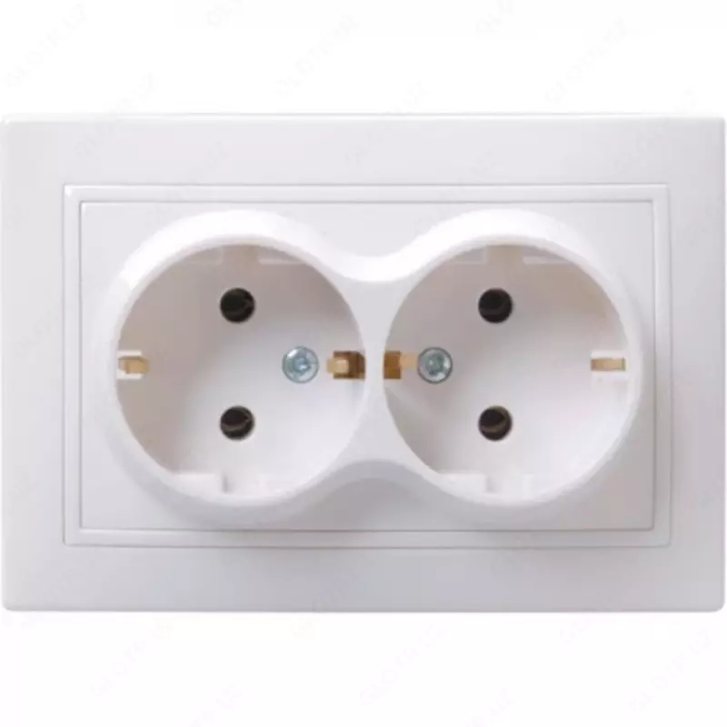 RS10-2-KB Yagona rozetka himoya pardalarsiz s / c holda. 10A qt (oq)