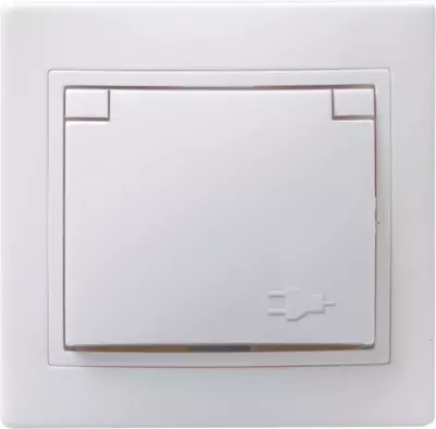 РСб10-3-КБ Розетка 1местн. c з/к с крышкой 16А КВАРТА (белый)