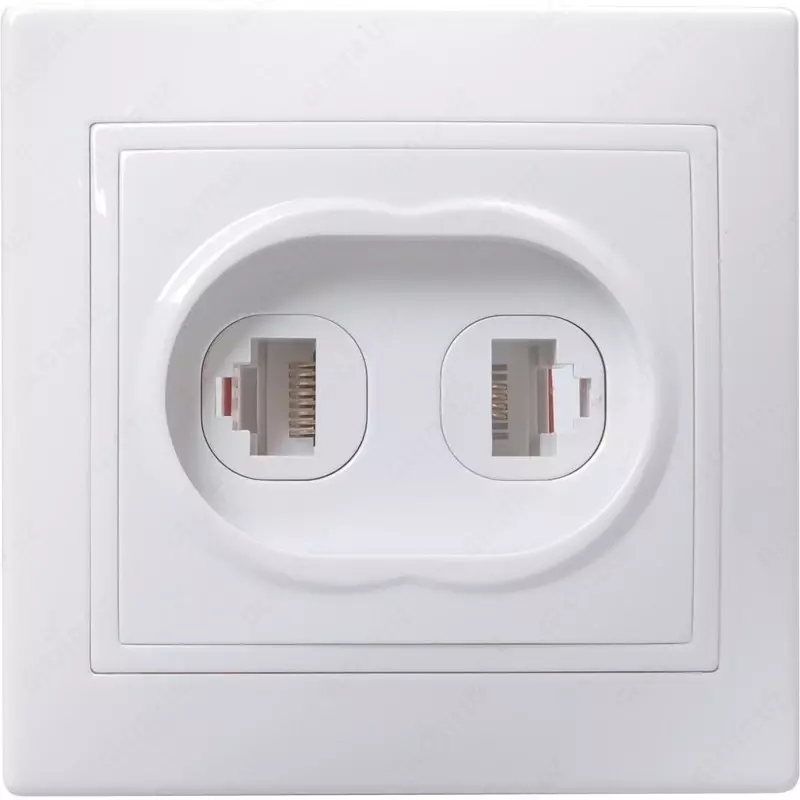 РK/T12-КБ Розетка 2 местн. комп. и телеф. КВАРТА (белый)