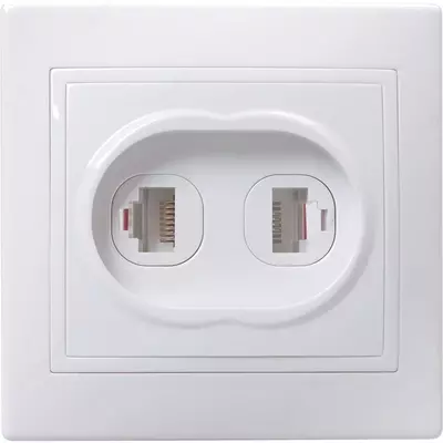 РK/T12-КБ Розетка 2 местн. комп. и телеф. КВАРТА (белый)