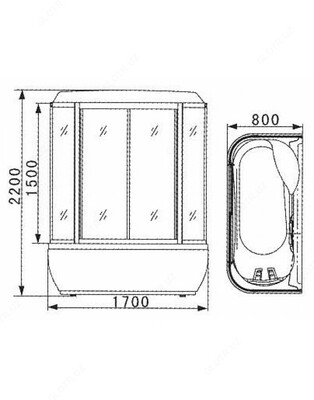37 440 000 so'm / donadan APPOLLO Душ кабина 1700x800x2200 (A-0734)