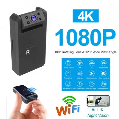 WiFi Мини боди видео камера Full HD 1080P с ночным видением. Body Camera- Bodi kamera. Скрытая камера в Ташкенте