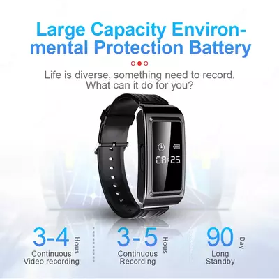 1 435 587.6 сум / шт. Наручные Часы с Камерой ночного видения FULL HD 1080p Часы камера 32GB