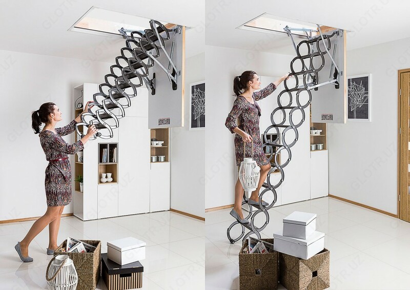 Cherdachnaya lestnitsa metallicheskaya