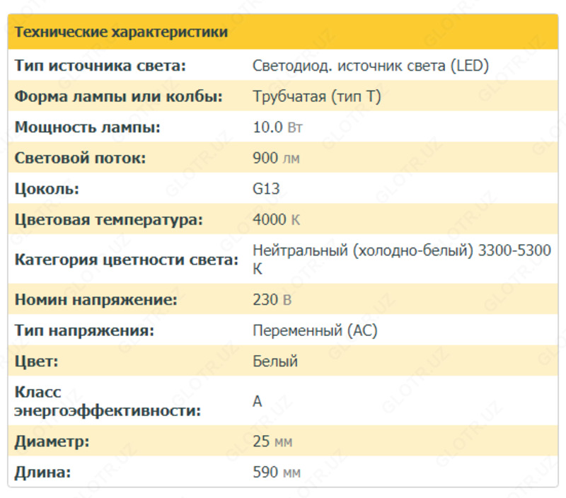 48 000 сум Средней длины LED лампа с мощностью 10 w Узбекистан Ташкент Самарканд Бухара Коканд Наманган Фергана Андижан Навои Кашкадарья Джизак Сырдарья
