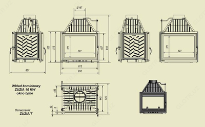 37 325 277.6 сум / шт. Каминная топка Kratki Zuzia T (тунель).