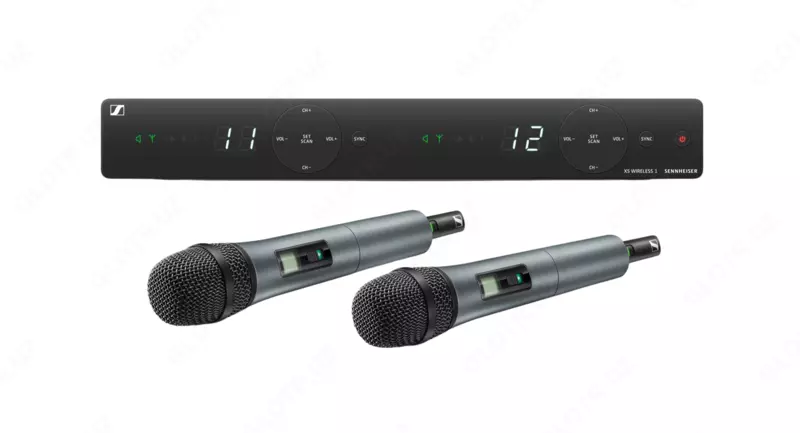 Sennheiser Ikkita qo‘l mikrofoniga ega bo‘lgan ikki kanalli analog radiotizim XSW 1-825 Dual-A