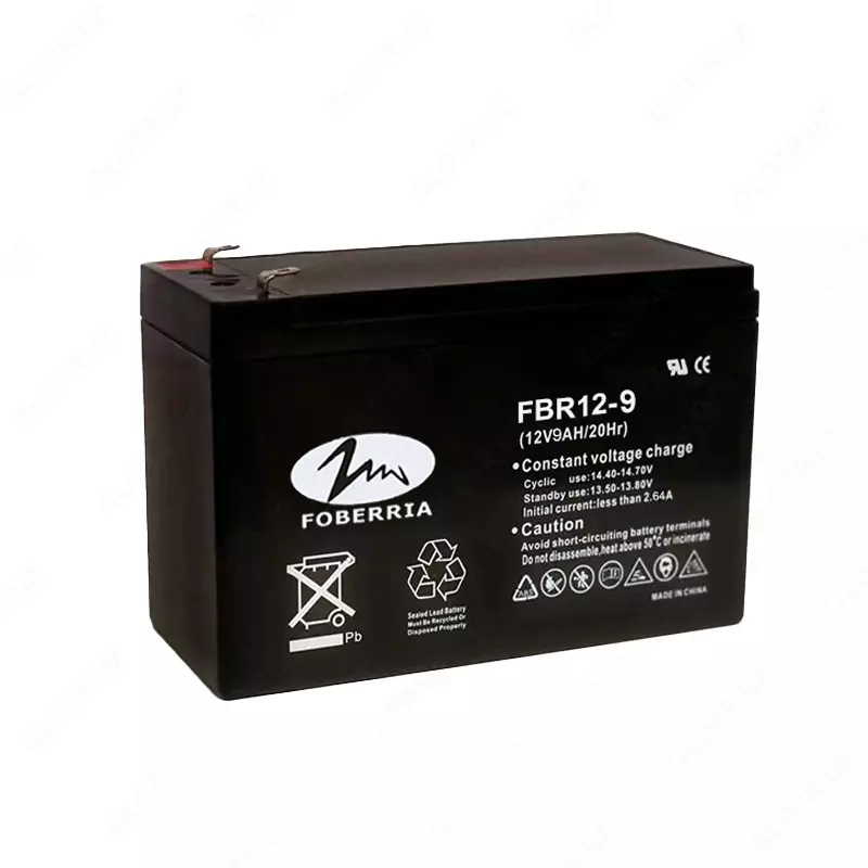 12V/9ah muhrlangan qo'rg'oshin kislotali qayta zaryadlanuvchi batareya