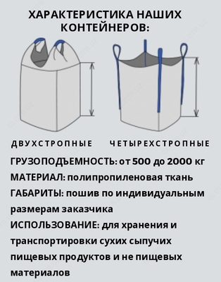 Har xil modifikatsiyadagi yumshoq polipropilen konteynerlar (Big Bag)