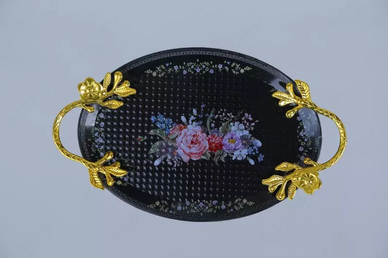 черная с цветочным узором (код - 0.82)