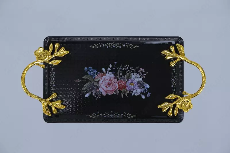 черная с цветочным узором (код - 0.84)