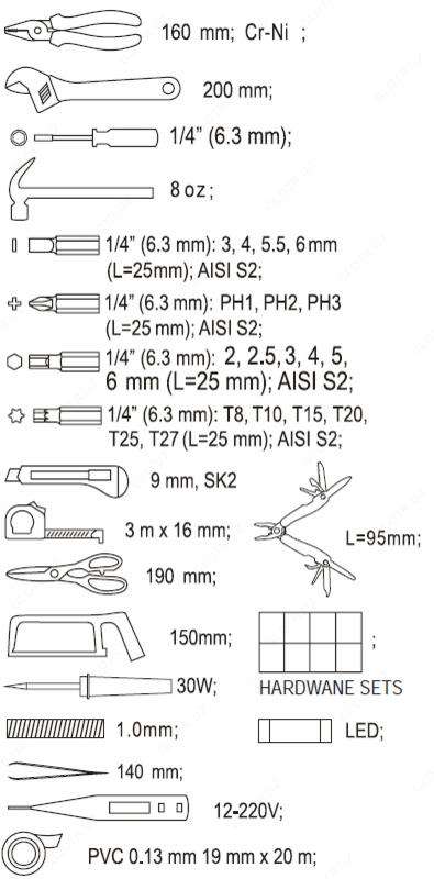 Набор инструменты Yato YT-39291 - 937 685.6 сум