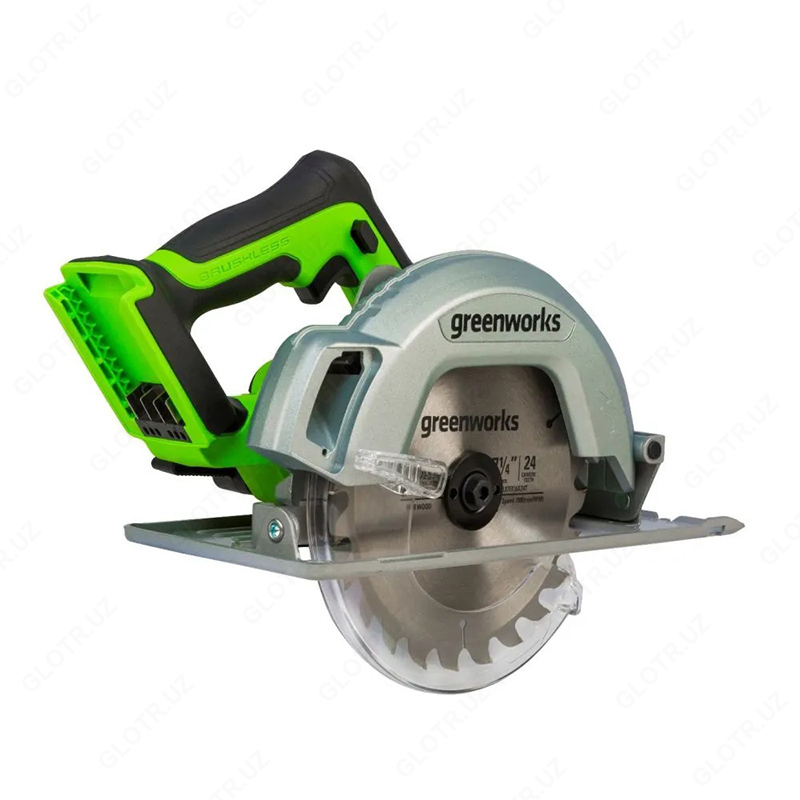 Циркулярная пила аккумуляторная Greenworks GD24CS 24V бесщеточная без АКБ и ЗУ, арт. 1500907