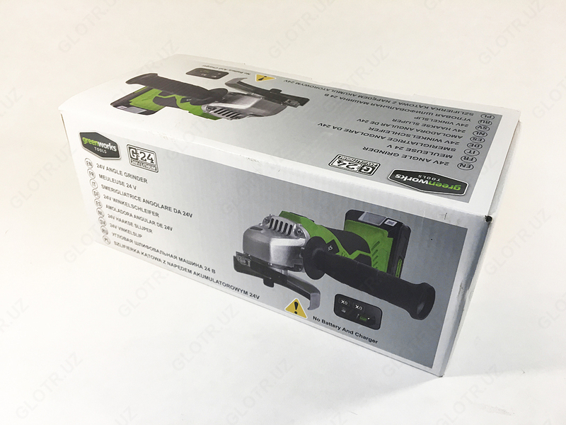  Угловая шлифмашинка аккумуляторная Greenworks G-24V (GD24AG)  арт. 3200207 Оптом и розница