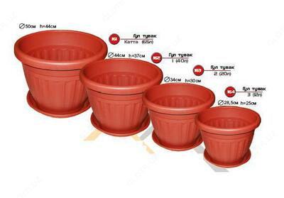 Горшок цветочный №2 20 л Арт 163 - 12 400 сум / шт.