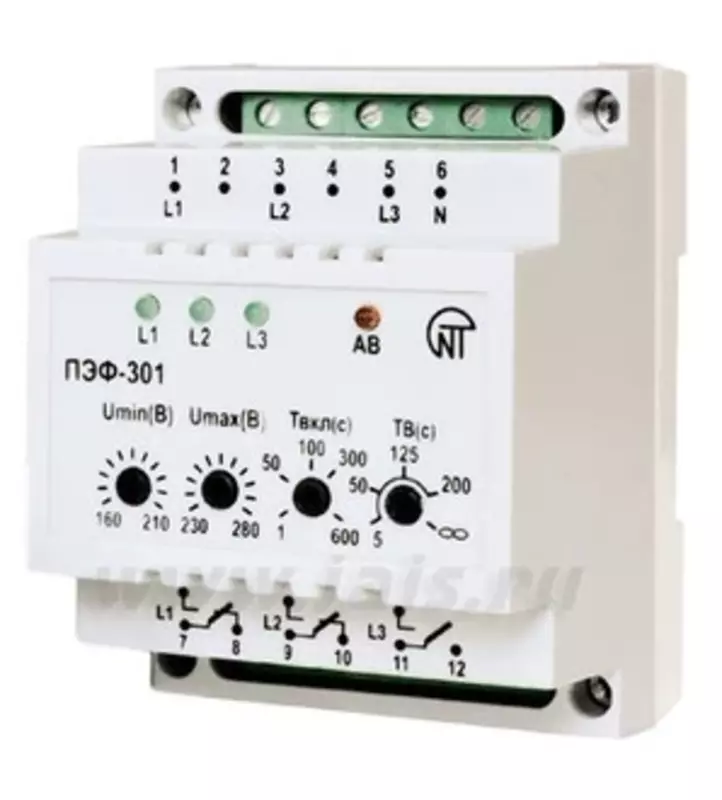 ЭЛЕКТРОННЫЙ ПЕРЕКЛЮЧАТЕЛЬ ФАЗ ПЭФ-301