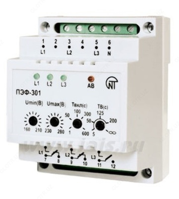 Автоматический электронный переключатель фаз ПЭФ-301 Novatek (1-фазный АВР) - от 650 000 сум / шт.
