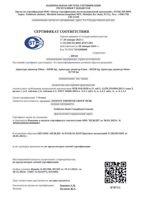 СЕРТИФИКАТ