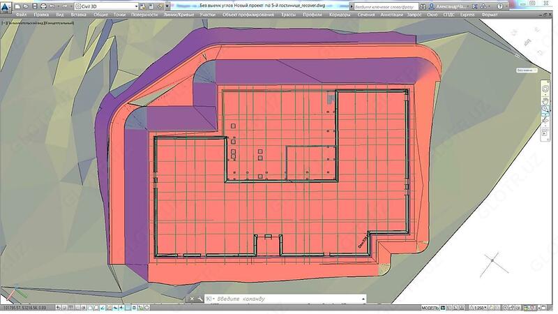 Bino yoki inshootni erga tushirish, qo'nish hajmini hisoblash