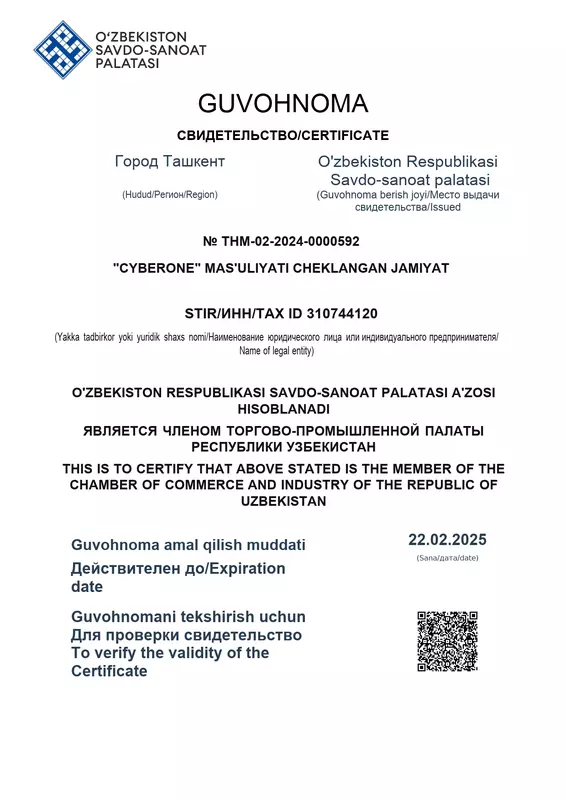 Aʼzolik sertifikati