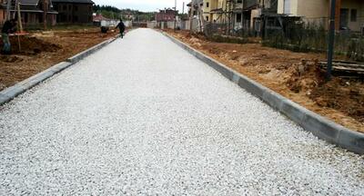 Устройство основания из щебня